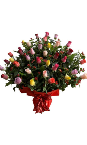 PRIMAVERA DE 36 ROSAS EN COPON